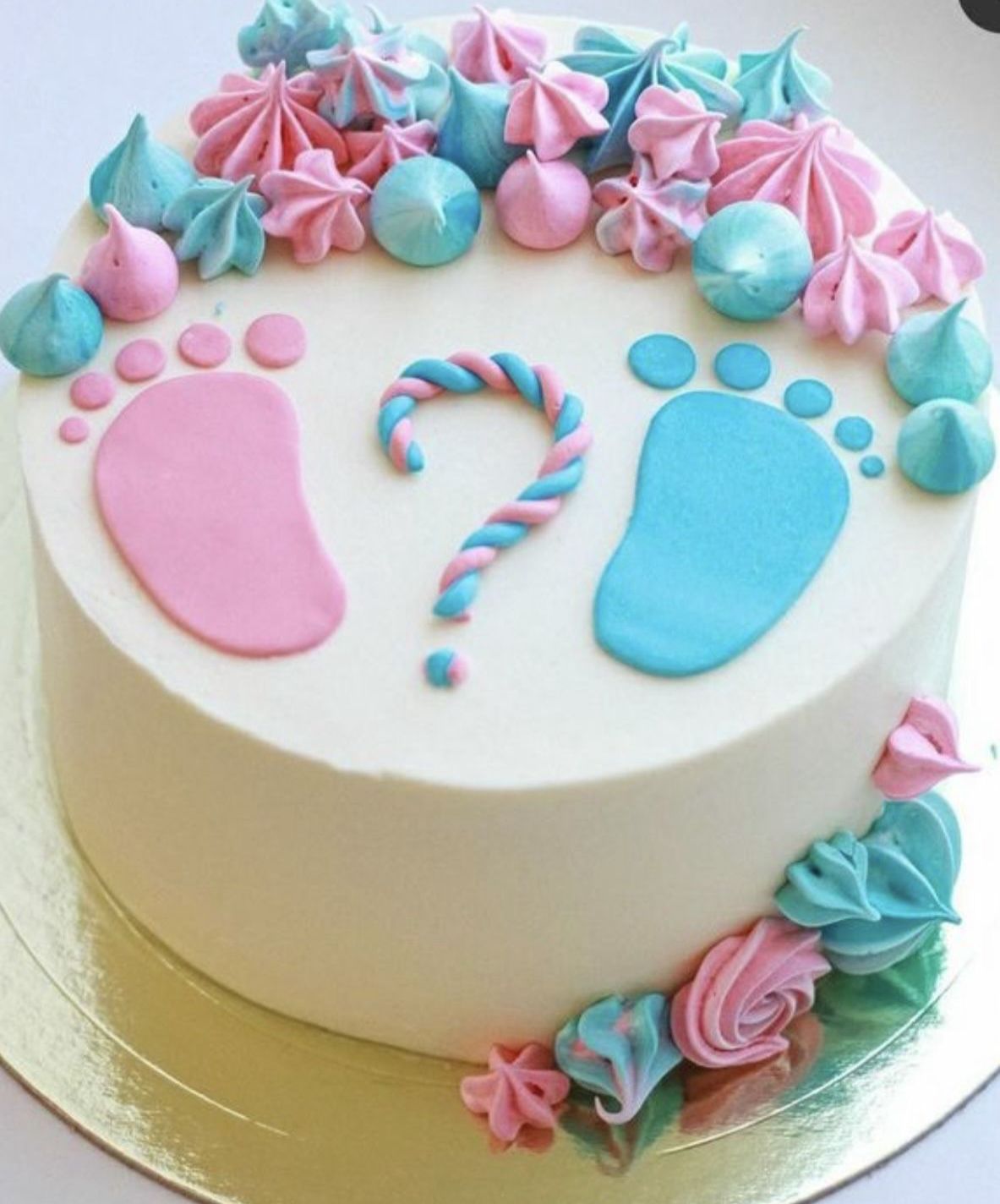 Gender Reveal Cake--Baby Foot